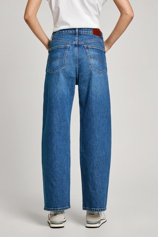 Jeans straight hoge taille Lexa - Marineblauw