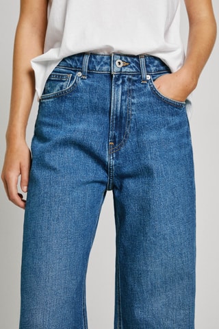 Jeans straight hoge taille Lexa - Marineblauw
