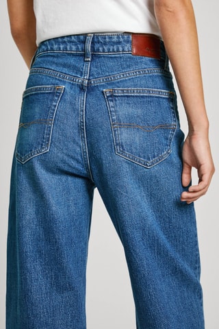 Jeans straight hoge taille Lexa - Marineblauw