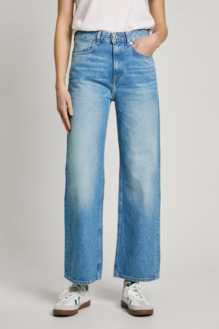 Jeans straight hoge taille Lexa - Marineblauw