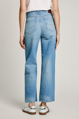 Jeans straight hoge taille Lexa - Marineblauw