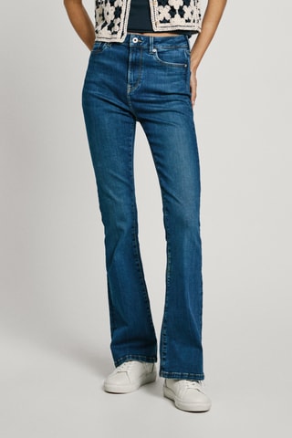Jeans Hoge Taille Flare Cut Dion - Kobaltblauw