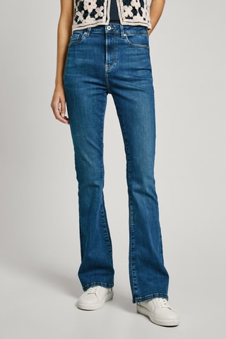 Jeans Hoge Taille Flare Cut Dion - Kobaltblauw