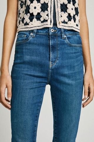 Jeans Hoge Taille Flare Cut Dion - Kobaltblauw