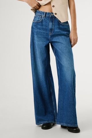 Jeans Wide Legs Hoge Taille Jaimy - Marineblauw