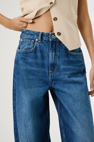 Jeans Wide Legs Hoge Taille Jaimy - Marineblauw