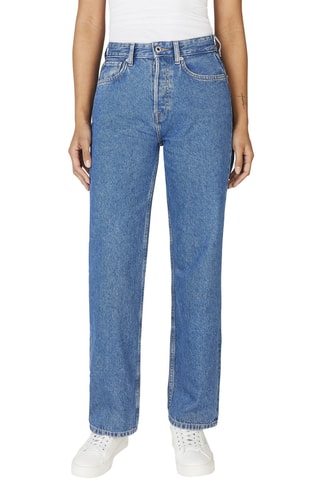 Jeans straight hoge taille Robyn - Indigoblauw