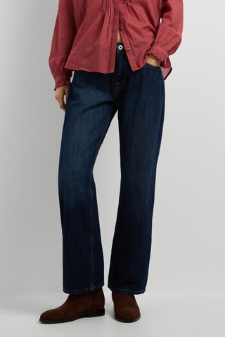 Jeans loose hoge taille Nicky - Marineblauw