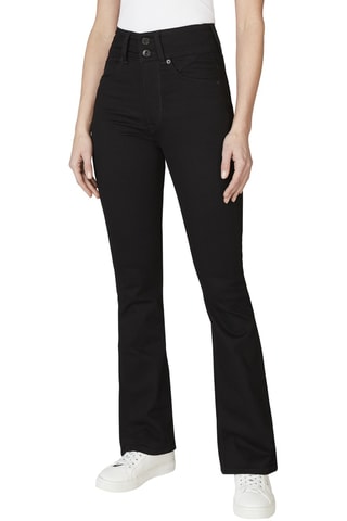 Jeans Hoge Taille Flare Cut - Zwart