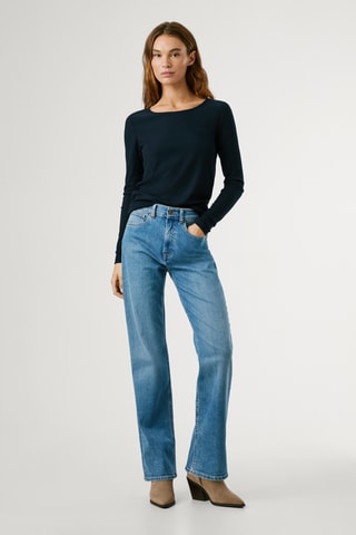 Jeans straight hoge taille Robyn - Lichtblauw