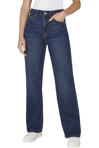 Jeans straight hoge taille Robyn - Marineblauw
