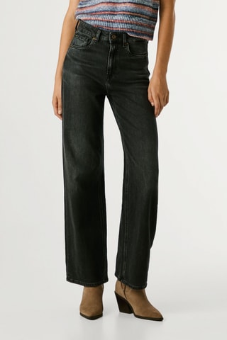 Jeans straight hoge taille Lexa - Zwart
