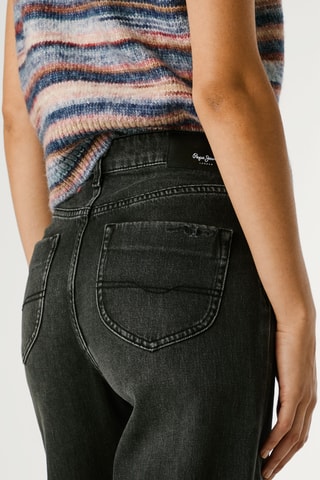 Jeans straight hoge taille Lexa - Zwart