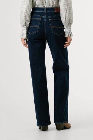 Jeans straight hoge taille Lexa - Marineblauw