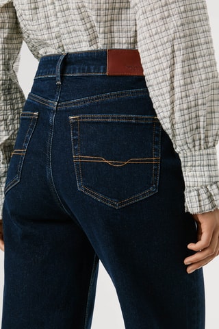 Jeans straight hoge taille Lexa - Marineblauw