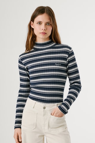 Top Belen - Navy e bianco