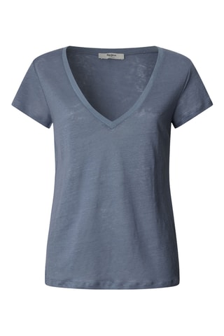 T-shirt in lino Megan - Cobalto