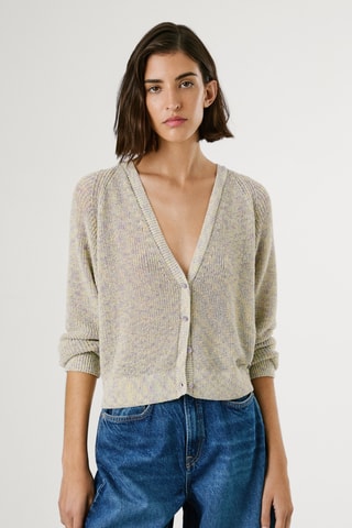 Cardigan Claire - Verde acqua melange