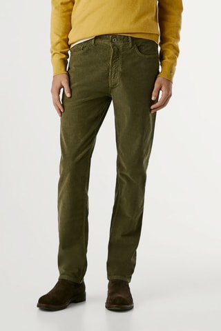 Pantaloni slim in velluto - Kaki