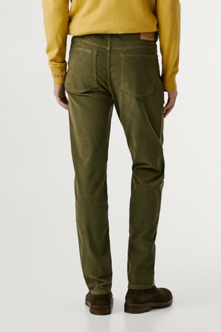 Pantaloni slim in velluto - Kaki