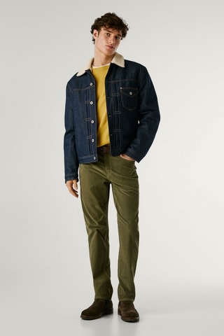 Pantaloni slim in velluto - Kaki