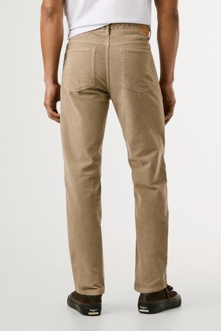 Pantaloni slim in velluto - Beige