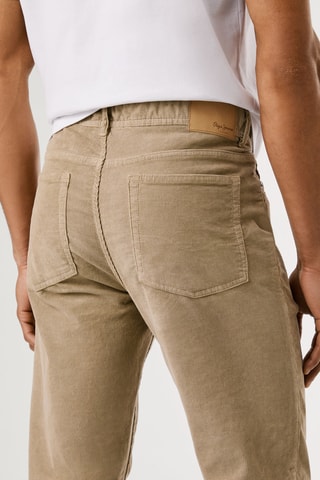 Pantaloni slim in velluto - Beige