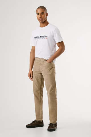 Pantaloni slim in velluto - Beige