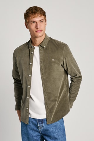 Camicia in velluto Miller - Kaki