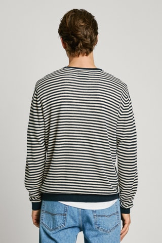 Maglia in lino Layne - Ecrù e petrolio
