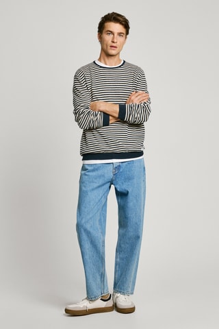 Maglia in lino Layne - Ecrù e petrolio