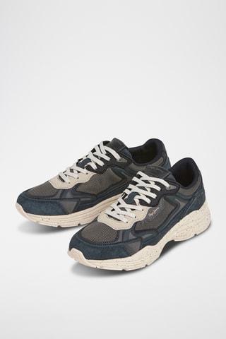 Sneakers in pelle scamosciata Dave - Verde scuro
