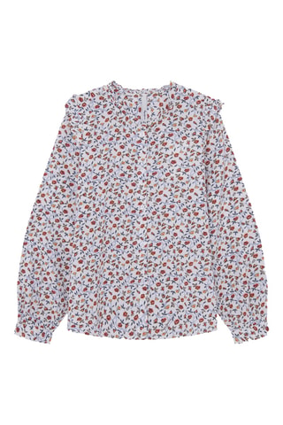 Blusa Tayler - Bianco e azzurro