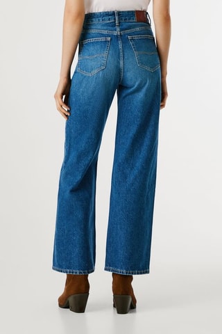 Jeans straight hoge taille Lexa - Marineblauw