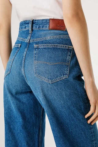 Jeans straight hoge taille Lexa - Marineblauw