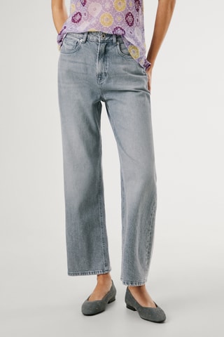 Jeans straight hoge taille Lexa - Grijs