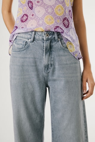 Jeans straight hoge taille Lexa - Grijs