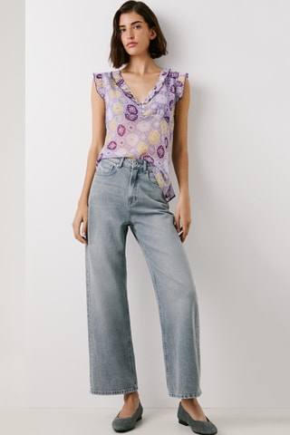 Jeans straight hoge taille Lexa - Grijs