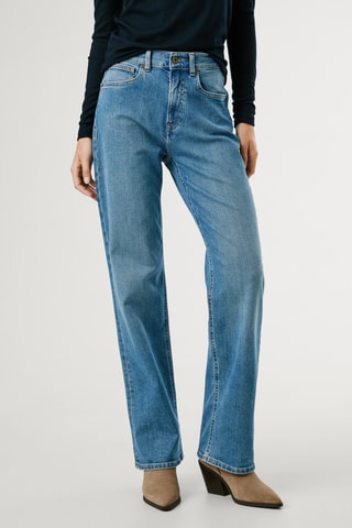 Jeans straight hoge taille Robyn - Lichtblauw