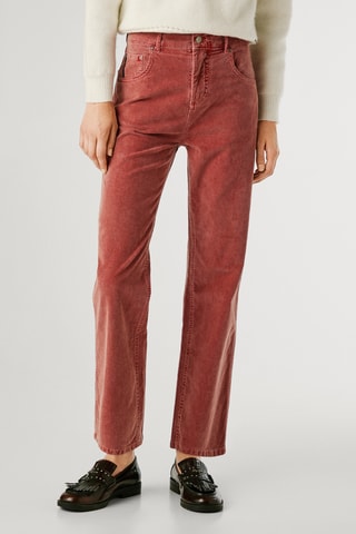 Velours Broek Hoge Taille Sun - Rood