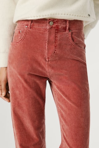 Velours Broek Hoge Taille Sun - Rood