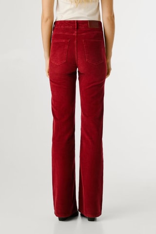 Velours Broek Flare Hoge Taille Willa - Rood