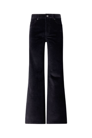 Velours Broek Flare Hoge Taille Willa - Zwart