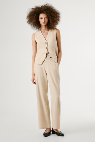 Broek Hoge Taille Stella - Beige