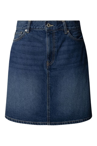 Gonna taglio dritto in jeans Mini - Navy