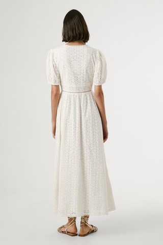Lange Jurk met Engelse Borduursels Oprah - Wit