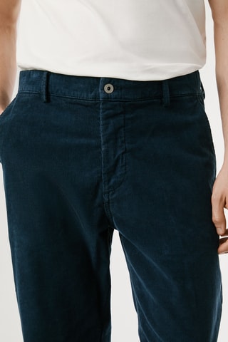 Pantaloni regular in velluto - Petrolio
