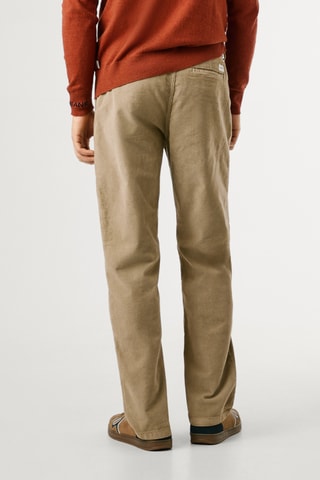 Pantaloni regular in velluto - Beige