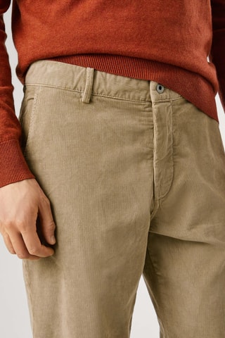 Pantaloni regular in velluto - Beige