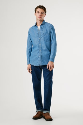 Camicia slim in jeans Classic - Blu